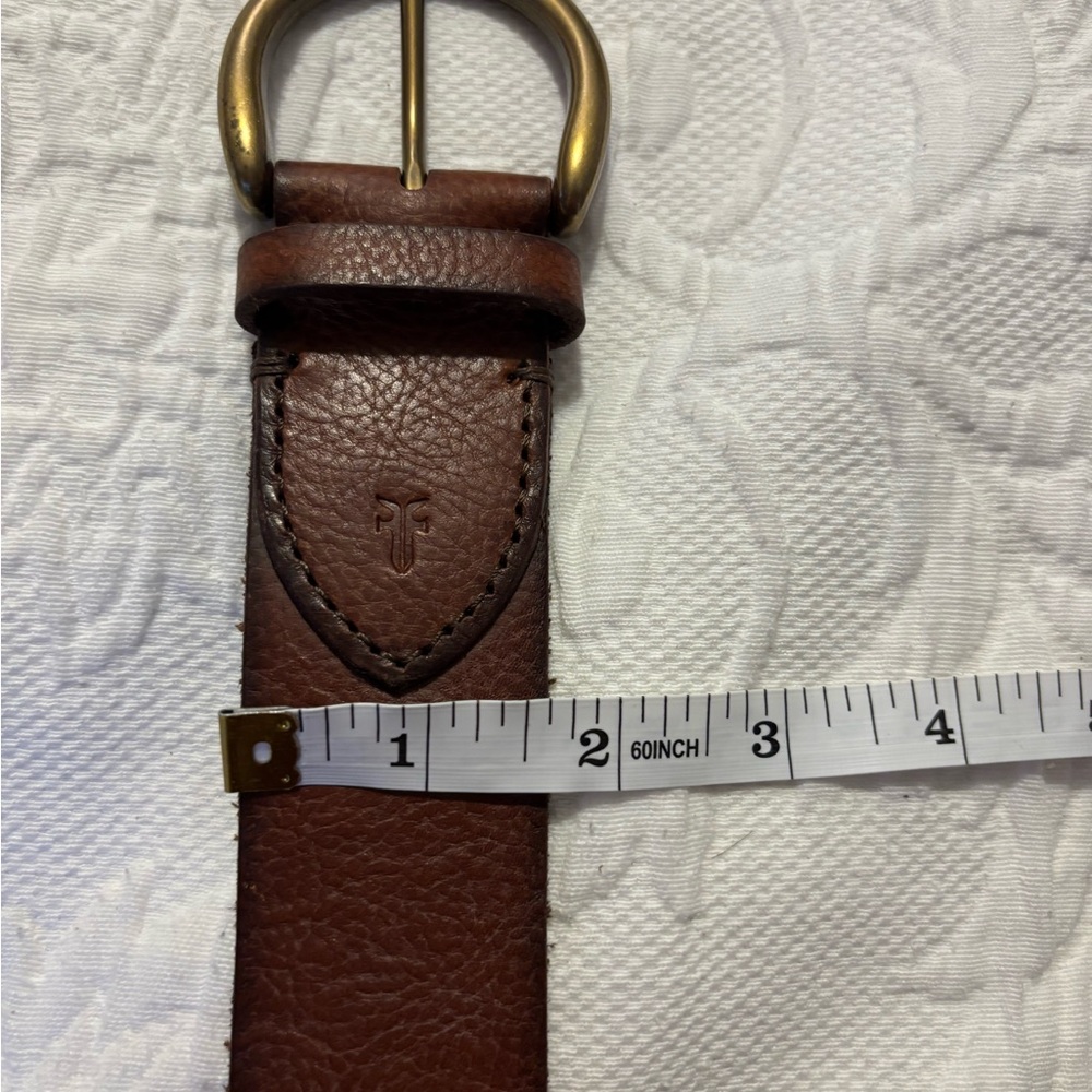Brown vintage inspired genuine leather size medium Frye belt. Western, boho. - Picture 8 of 16